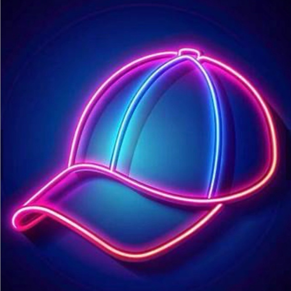 Neon Pink and Blue Cap Art